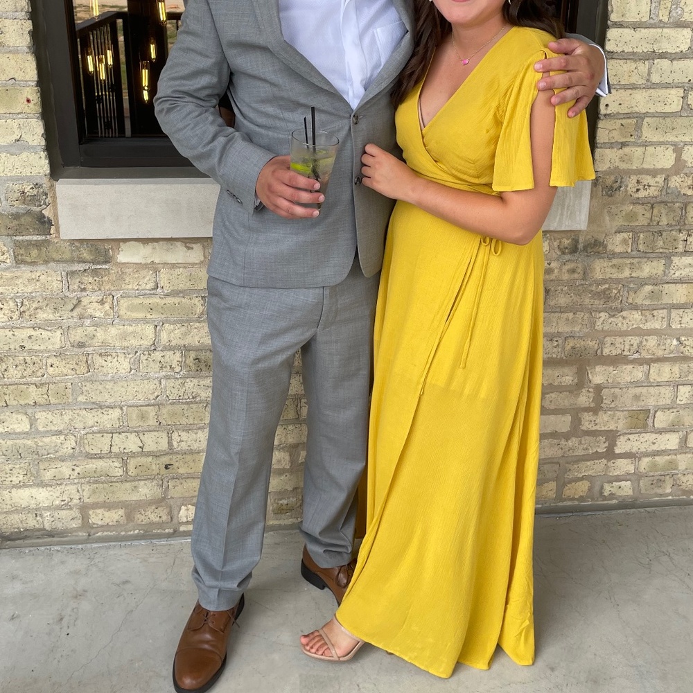 Much Obliged Golden Yellow Wrap Maxi Dress